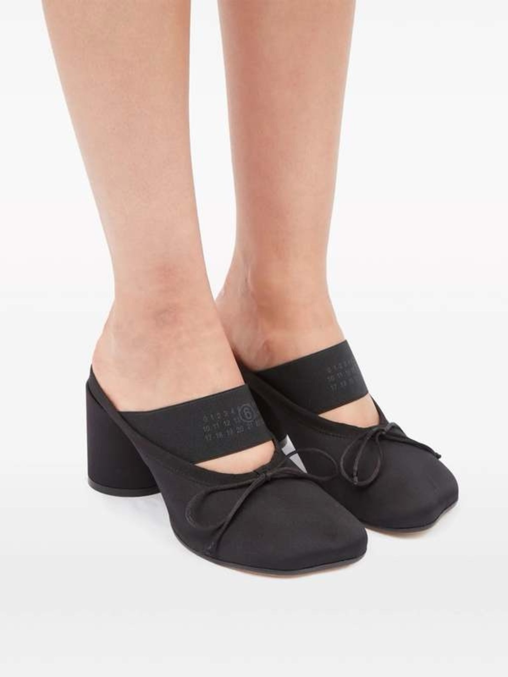 MM6 Maison Martin Margiela Black Bow Slip-On Block Heel Mules 37